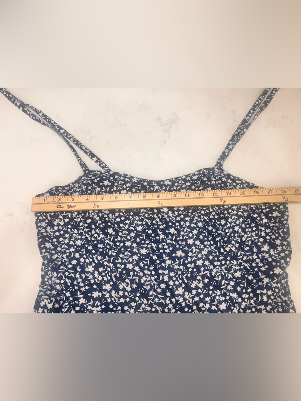 Old Navy Navy and White Floral Midi Sundress with Tie Straps - Picture 9 of 12